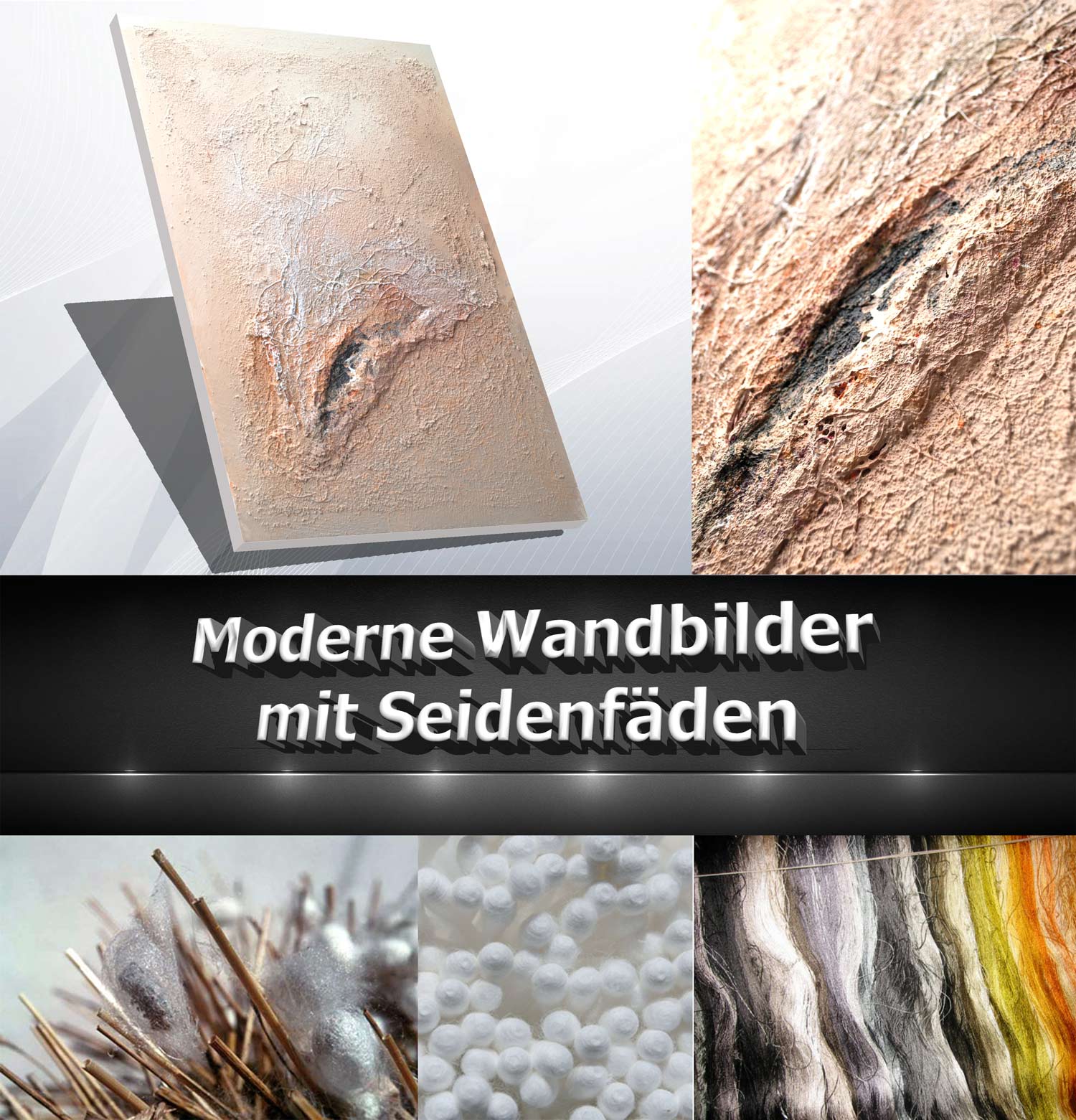 Moderne Wandbilder mit Seide