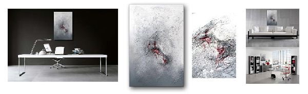 Bilder der modernen Kunst mit Seide auf Keilrahmen. Abstrakte Acrylbilder moderne Kunst