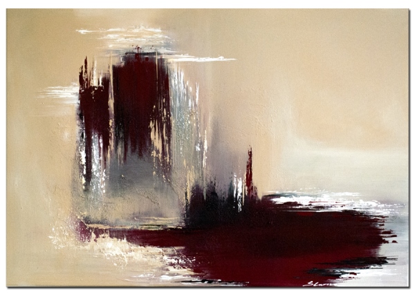 Bei Wandbilder abstrakt "Bleeding Earth" handelt es sich um ein handgemaltes Original